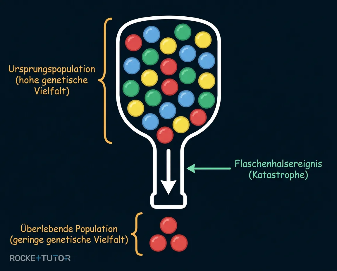 Illustration des Flaschenhalseffekts