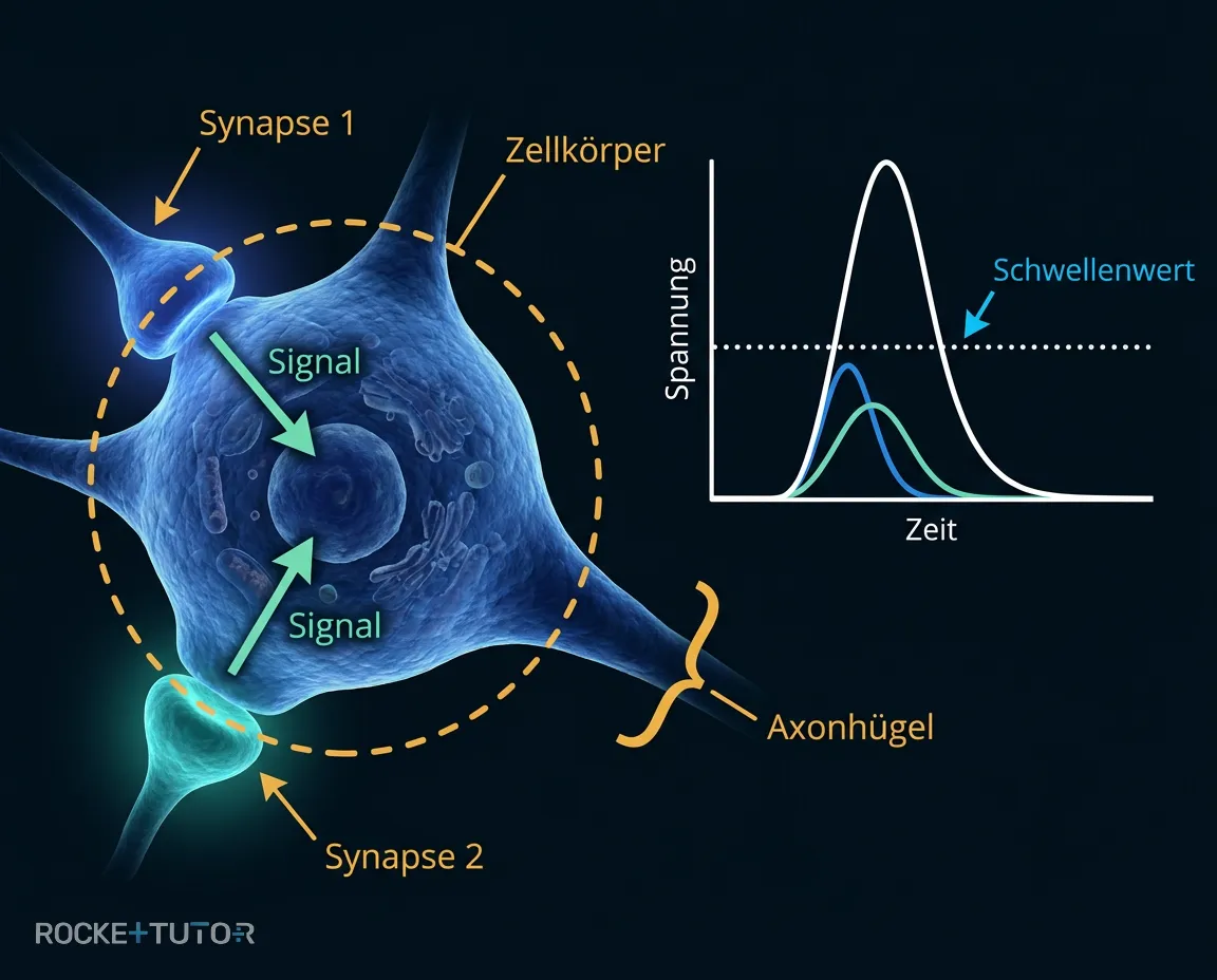 Räumliche Summation zweier Synapsen