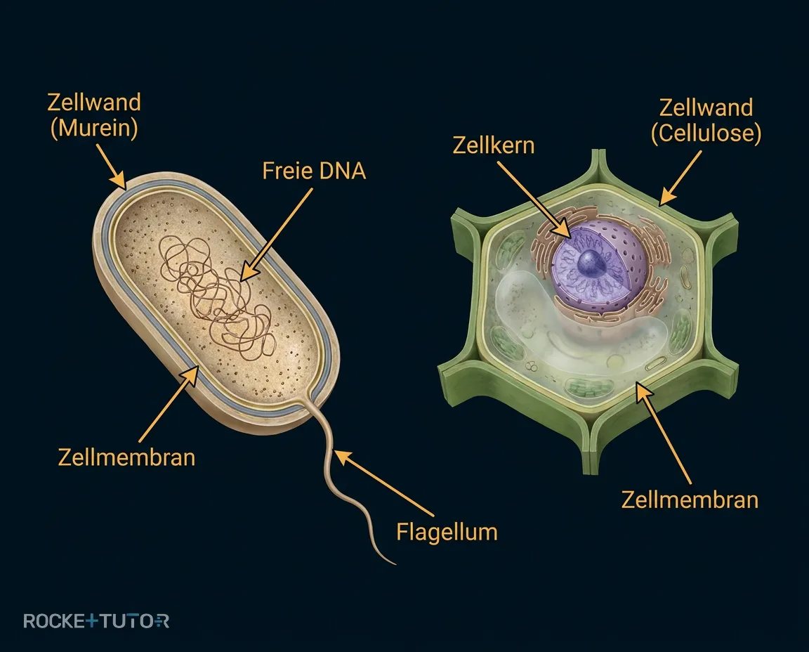 Aufbau Eukaryot und Prokaryot