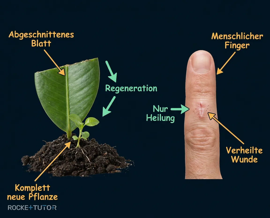 Pflanze wächst aus Blatt