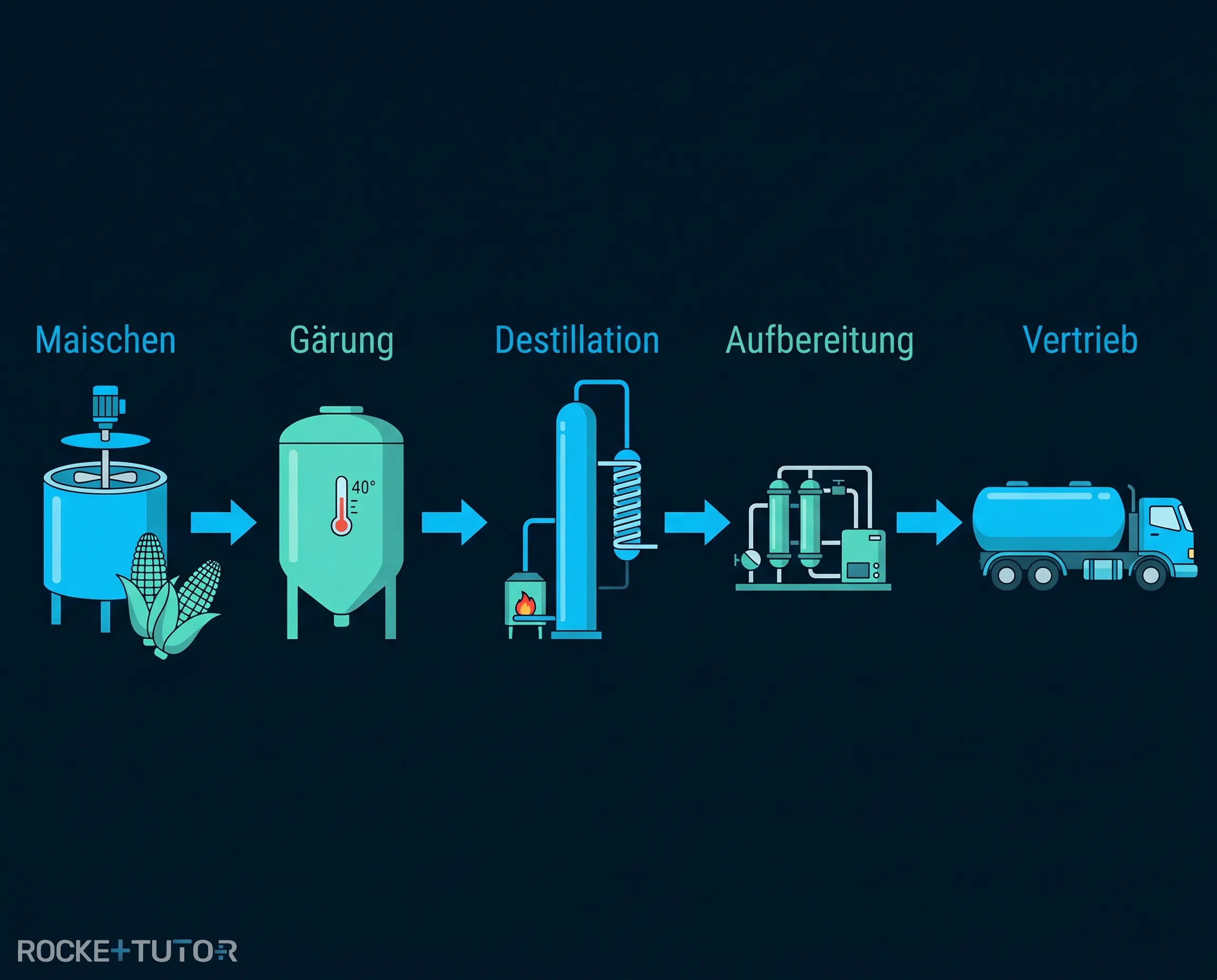 Industrielle Anlage zur Bioethanol Herstellung