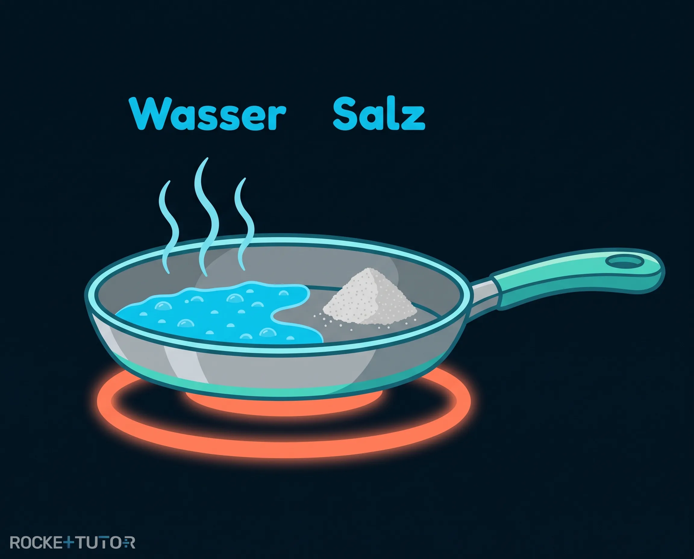 Pfanne mit Wasser und Salz