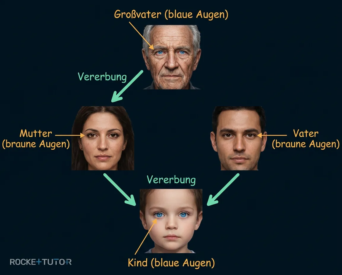 Stammbaum mit Augenfarben Vererbung