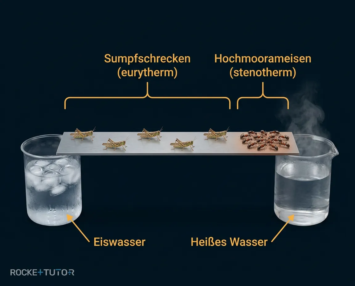 Temperaturorgel mit Ameisen und Schrecken