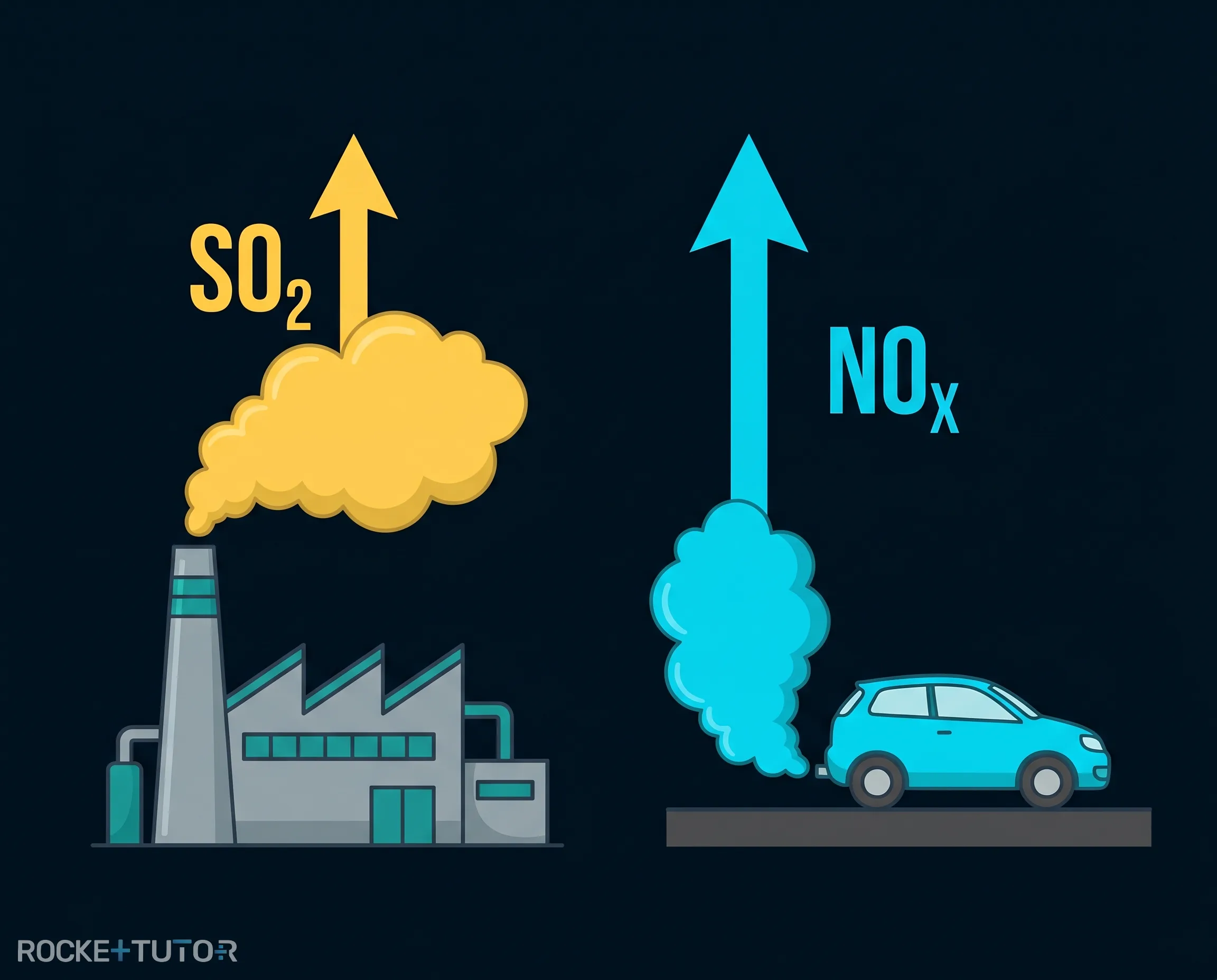 Industrieabgase und Autoabgase steigen auf