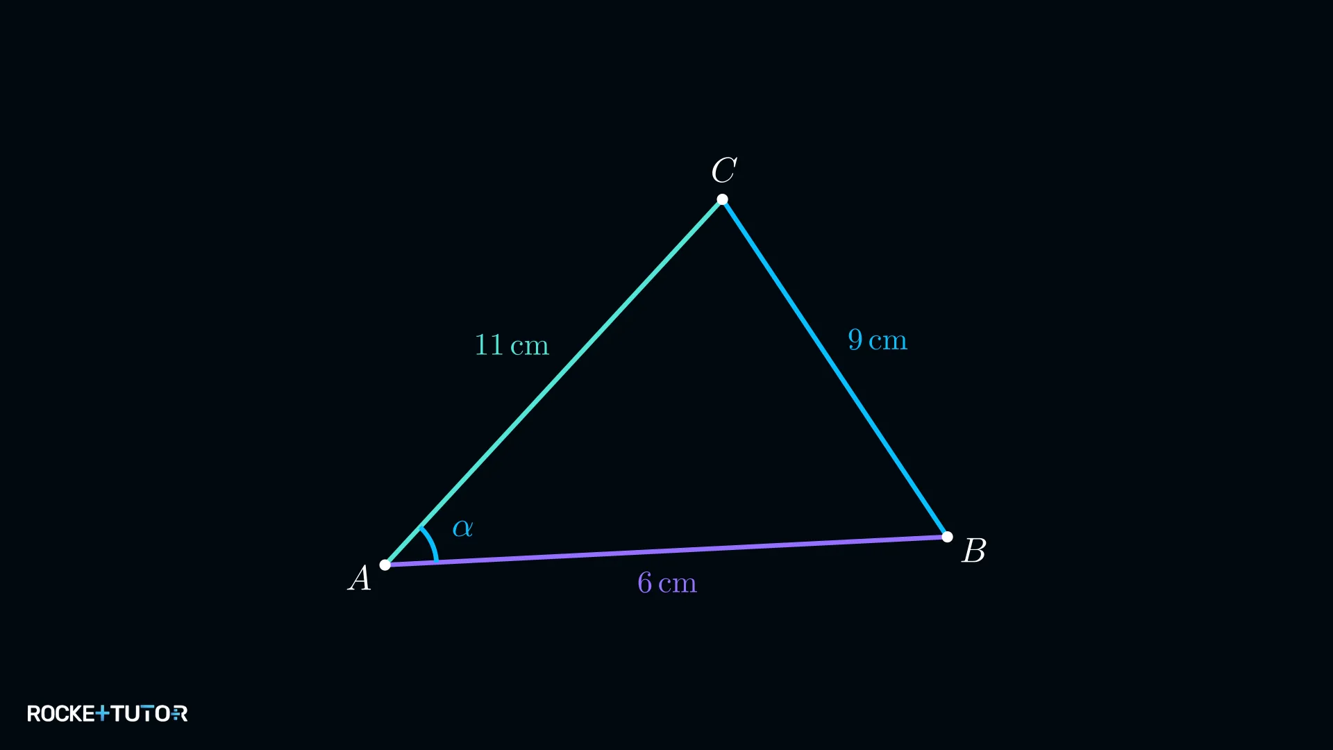 Dreieck mit Seiten 9 cm, 11 cm und 6 cm