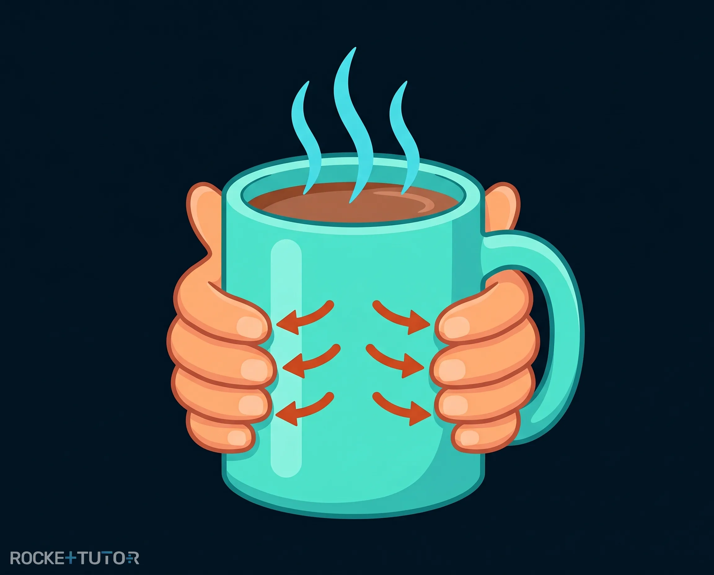 Heiße Tasse Kakao in Händen