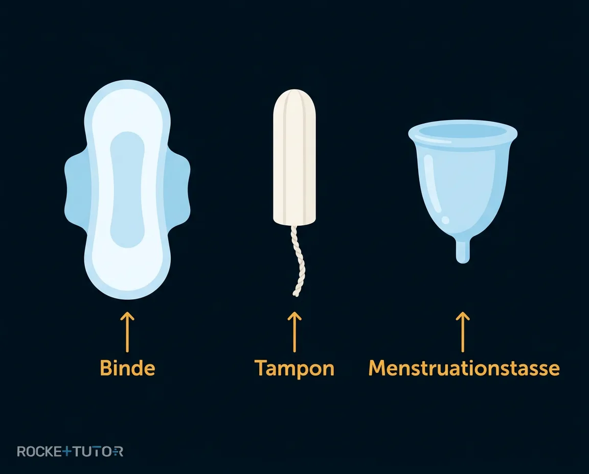 Binde, Tampon und Menstruationstasse im Vergleich
