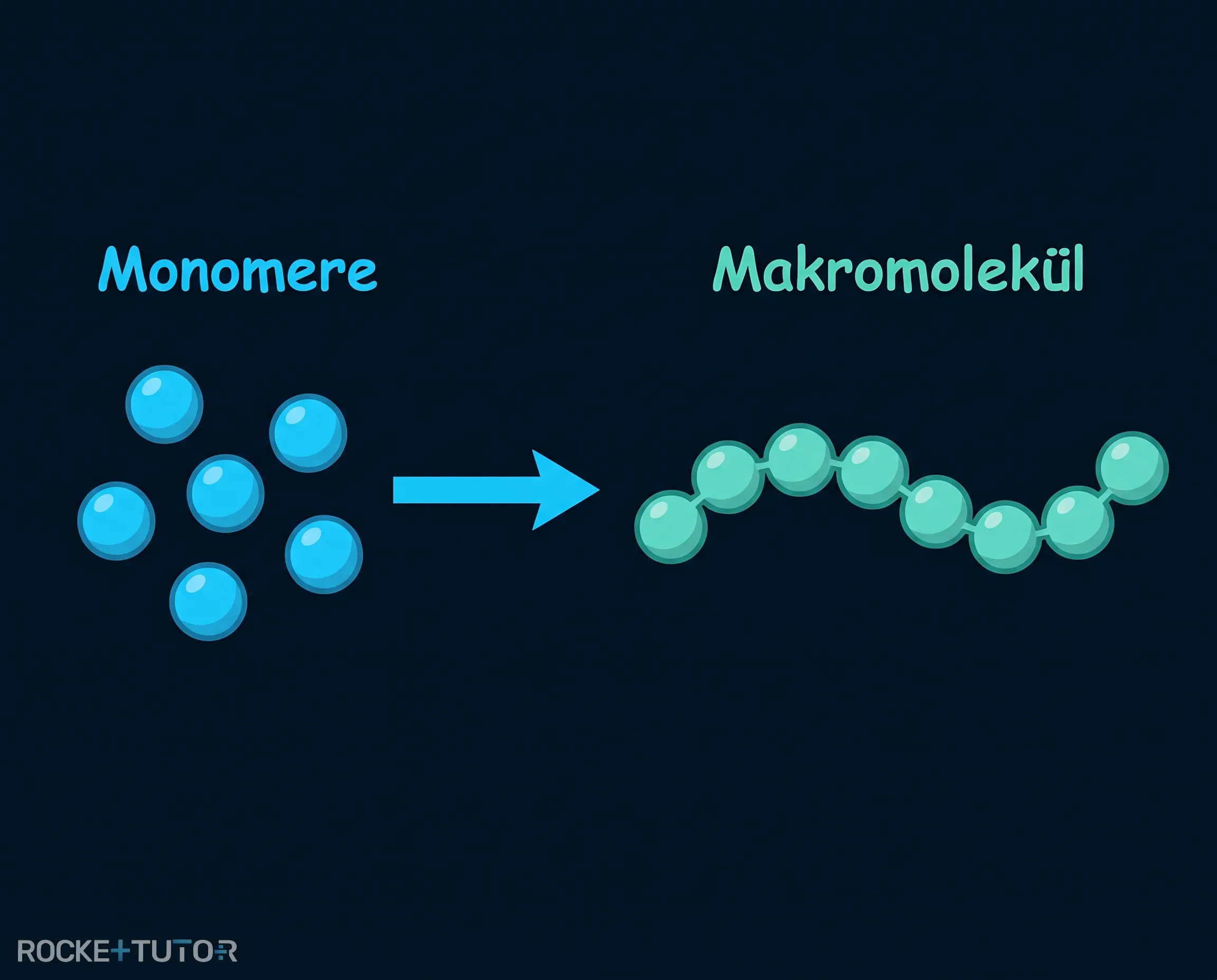 Monomere zu Polymer Kette