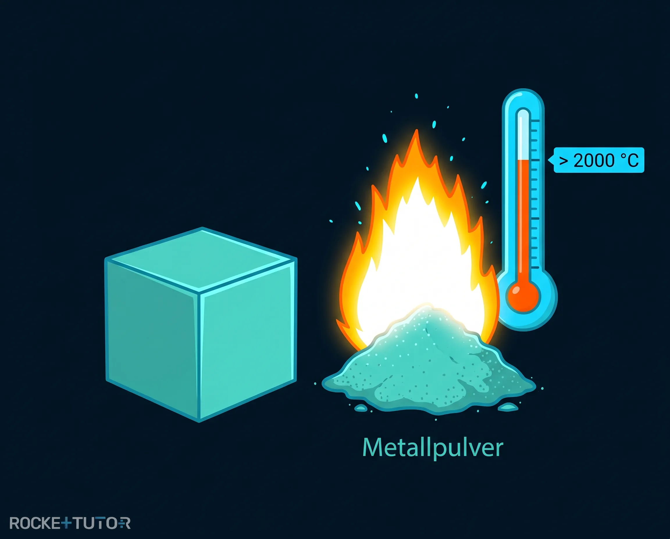 Brennendes Metall extrem heiß