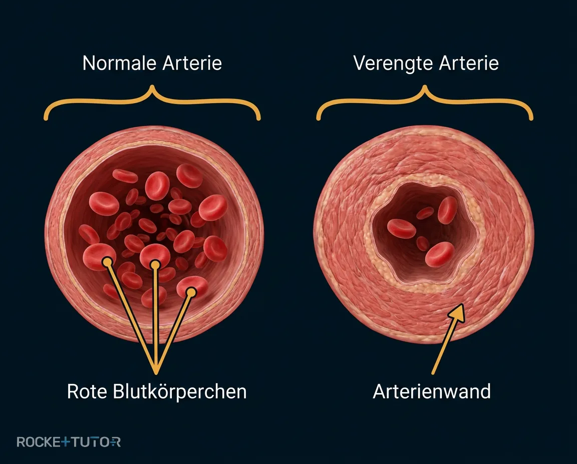Verengte Blutgefäße durch Nikotin