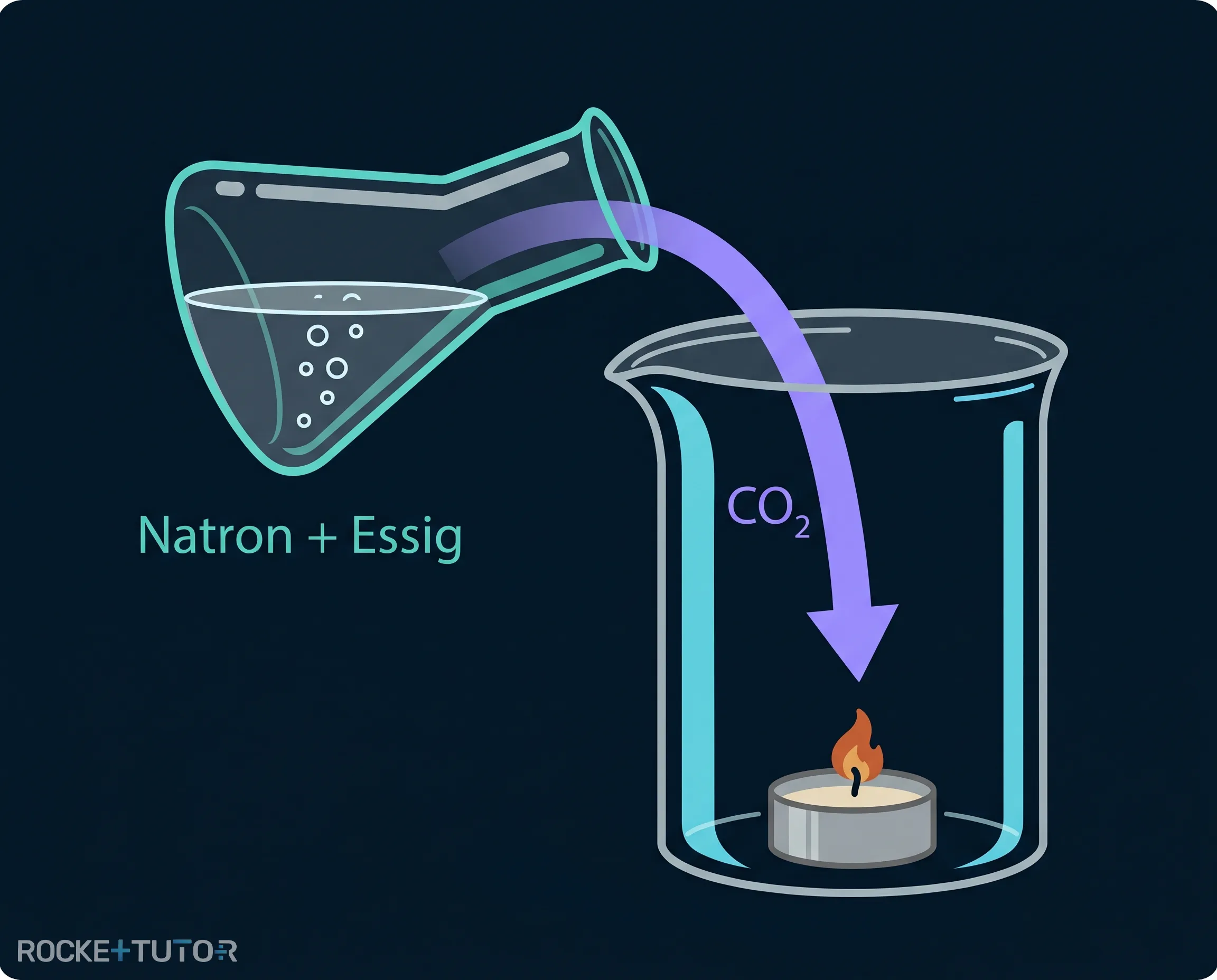 CO2 in Becherglas gießen