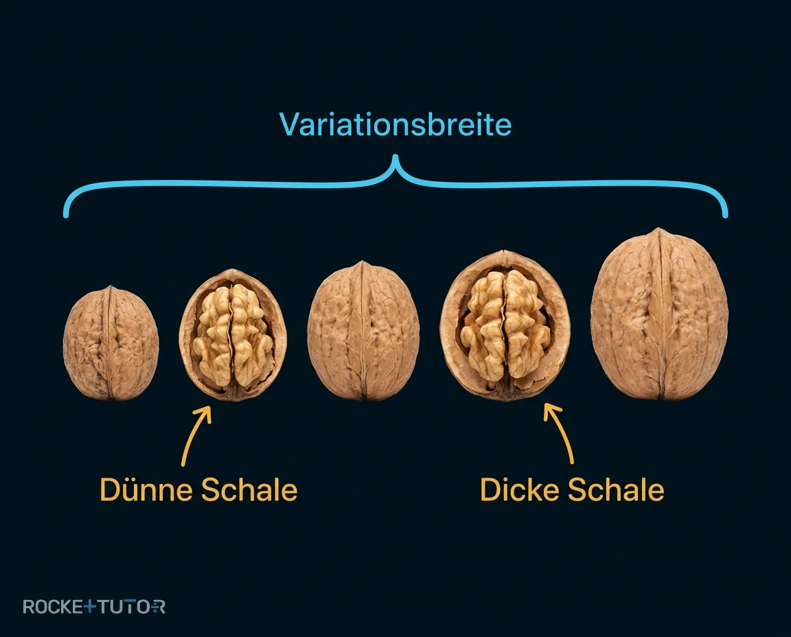 Walnüsse in verschiedenen Größen