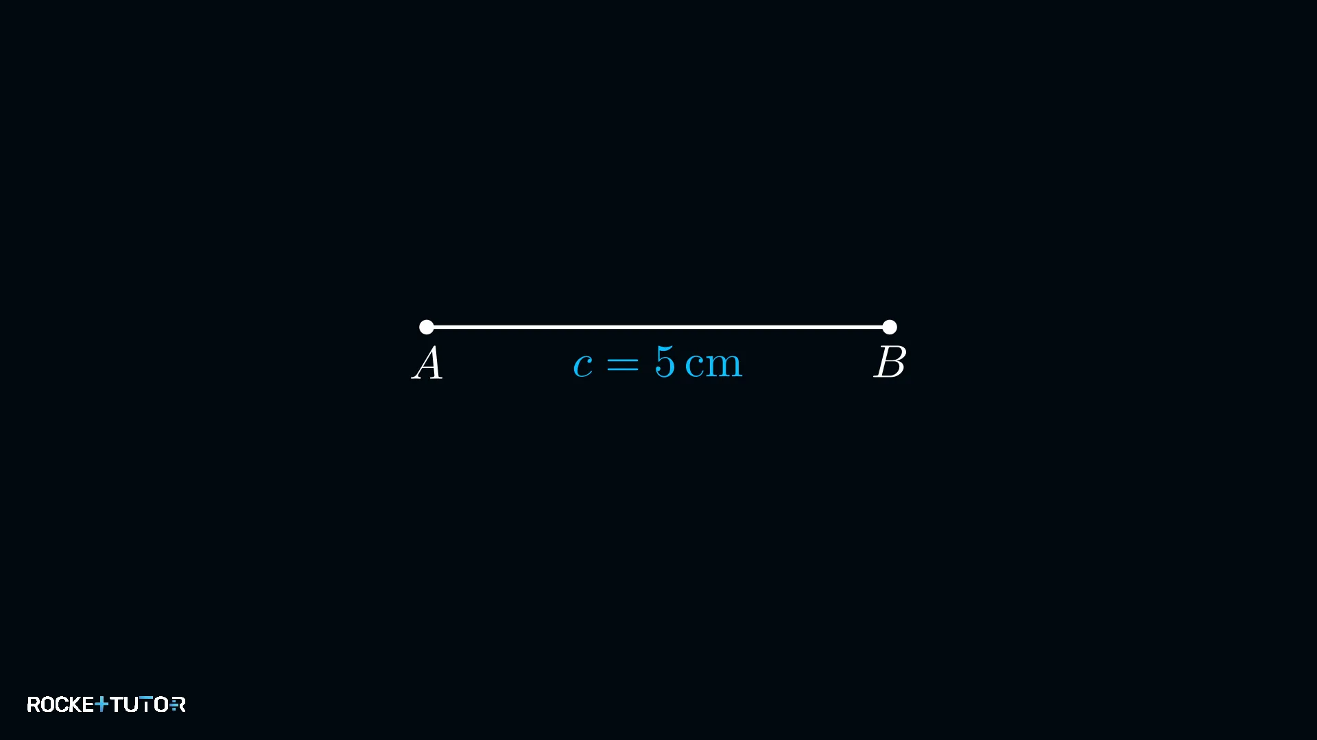 Seite c = 5 cm mit Punkten A und B