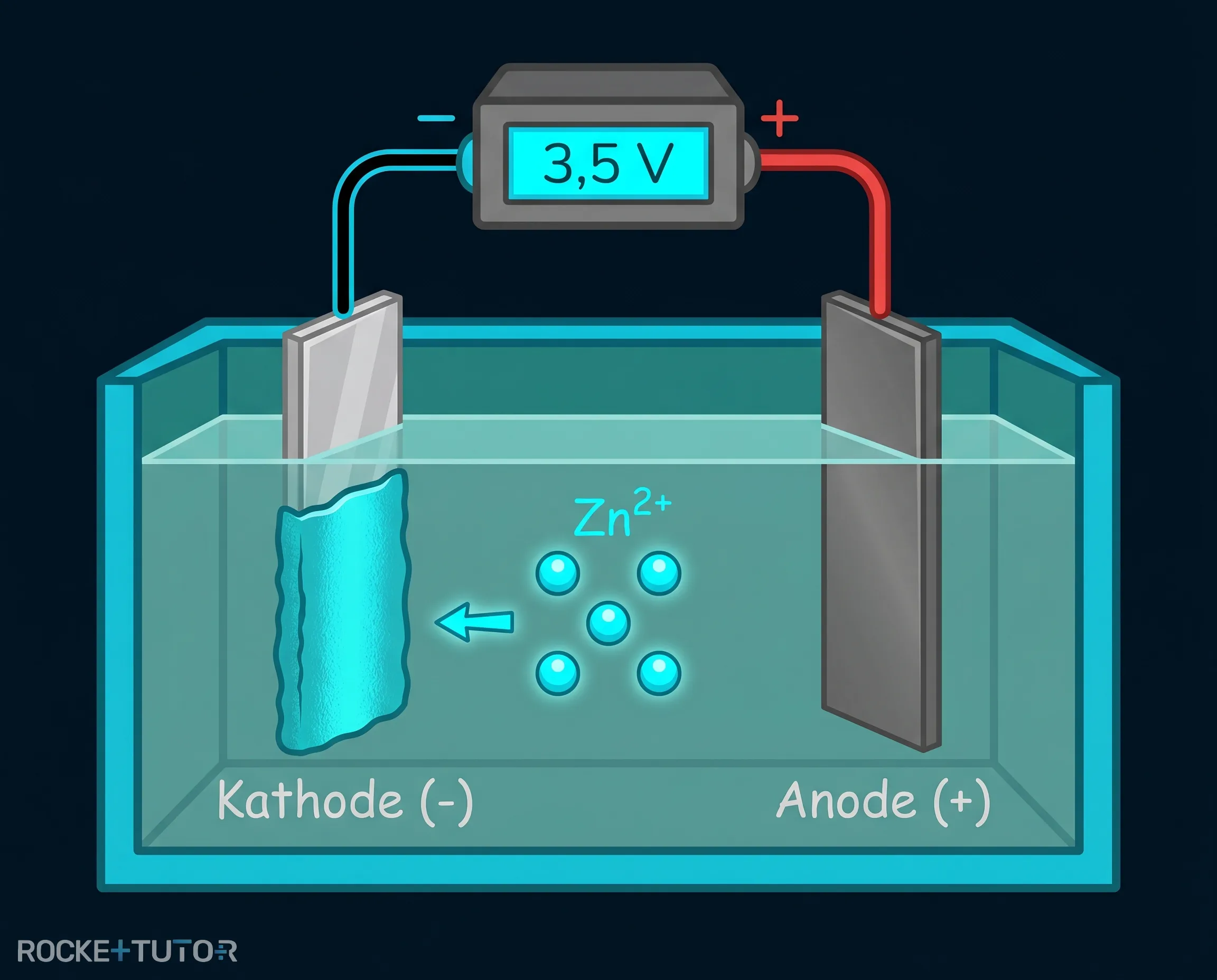 Elektrolyse von Zink an Kathode