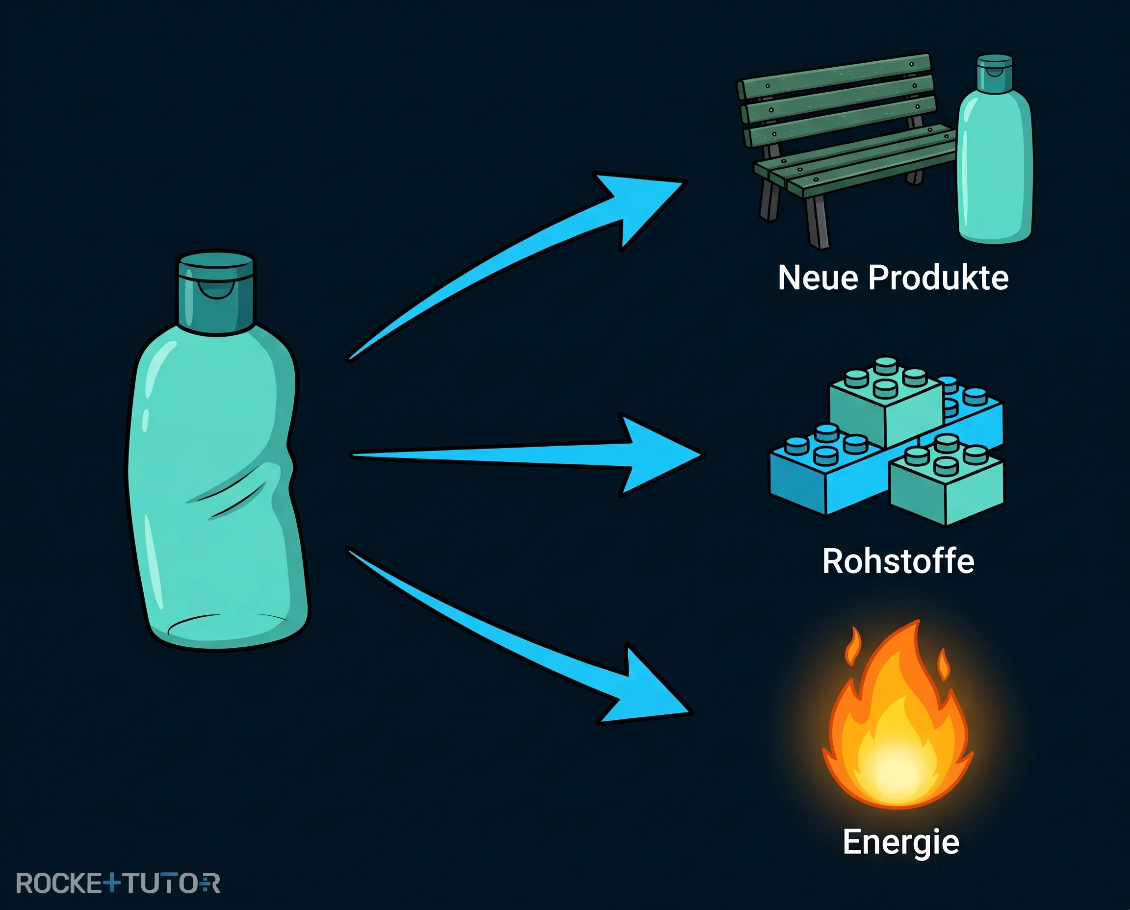 Shampooflasche und Recycling-Symbole