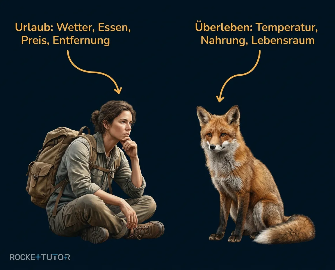 Urlaubsort mit verschiedenen Bedingungen