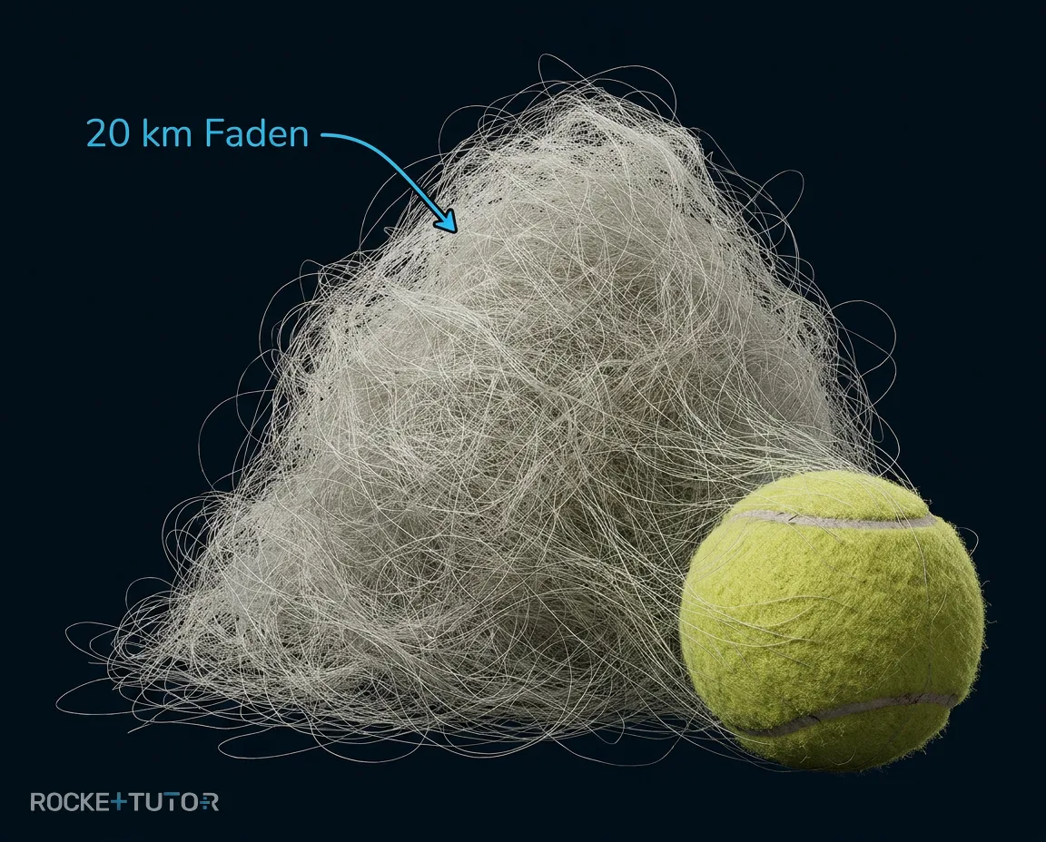 Tennisball als Zellkern Analogie