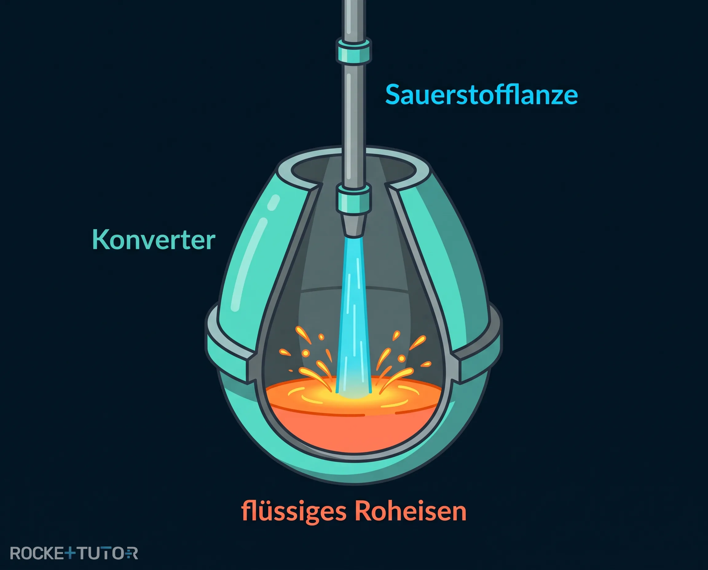 Sauerstoffaufblasverfahren im Konverter