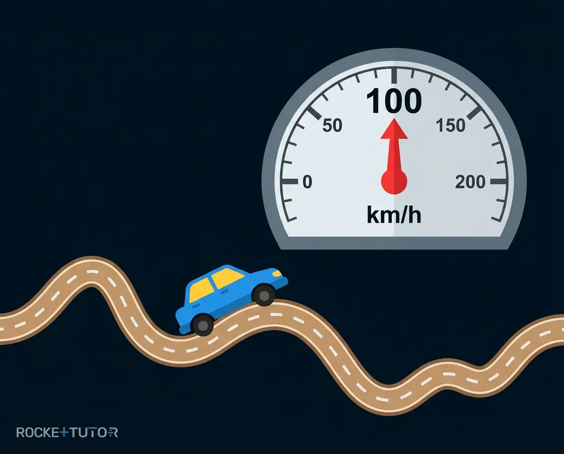 Auto mit Tempomat auf hügeliger Straße