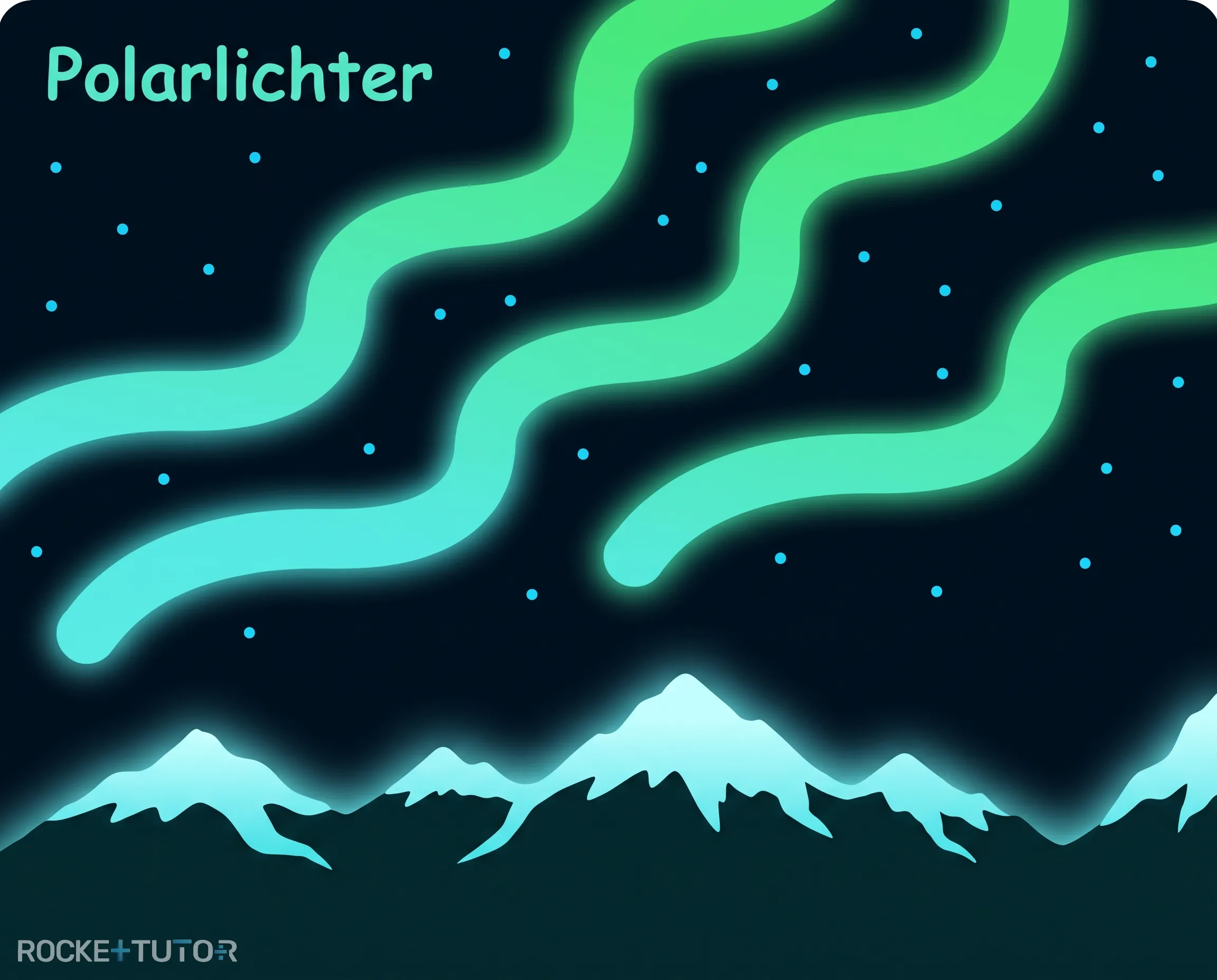 Grüne Polarlichter am Nachthimmel