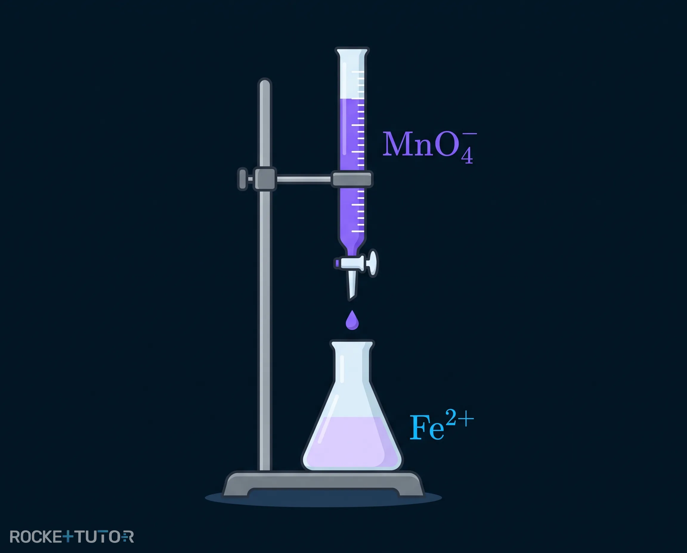 Tropfen Permanganat reagiert