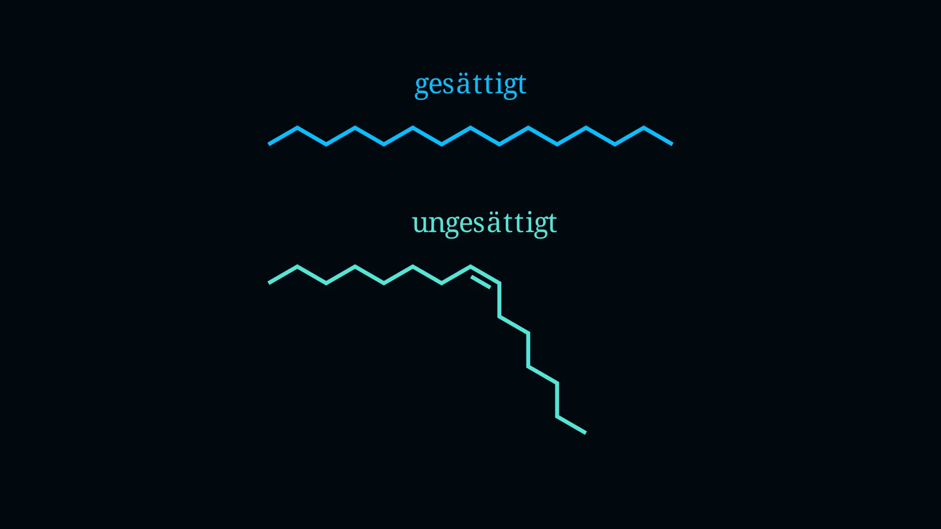 Vergleich gesättigte und ungesättigte Fettsäuren