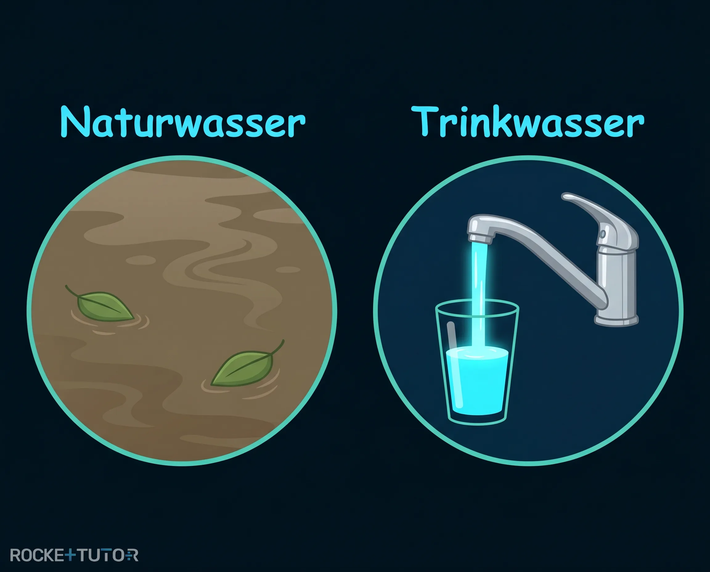 Fluss und sauberes Wasserglas