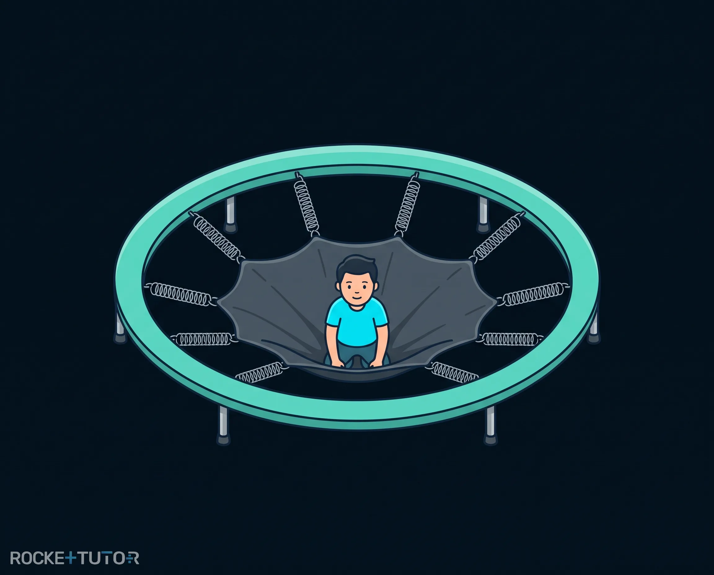 Trampolinspringer in der Luft