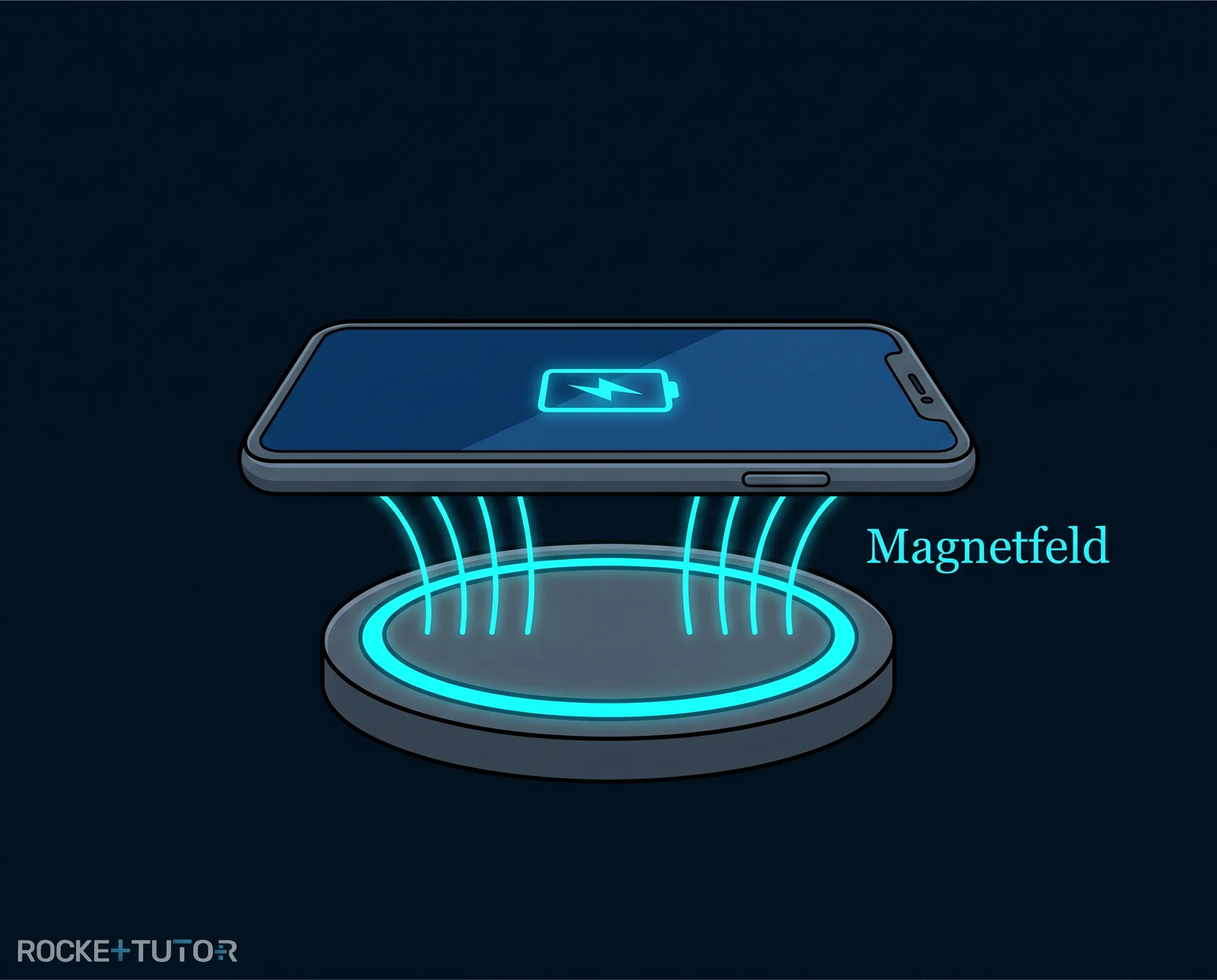 Smartphone auf einem kabellosen Ladepad
