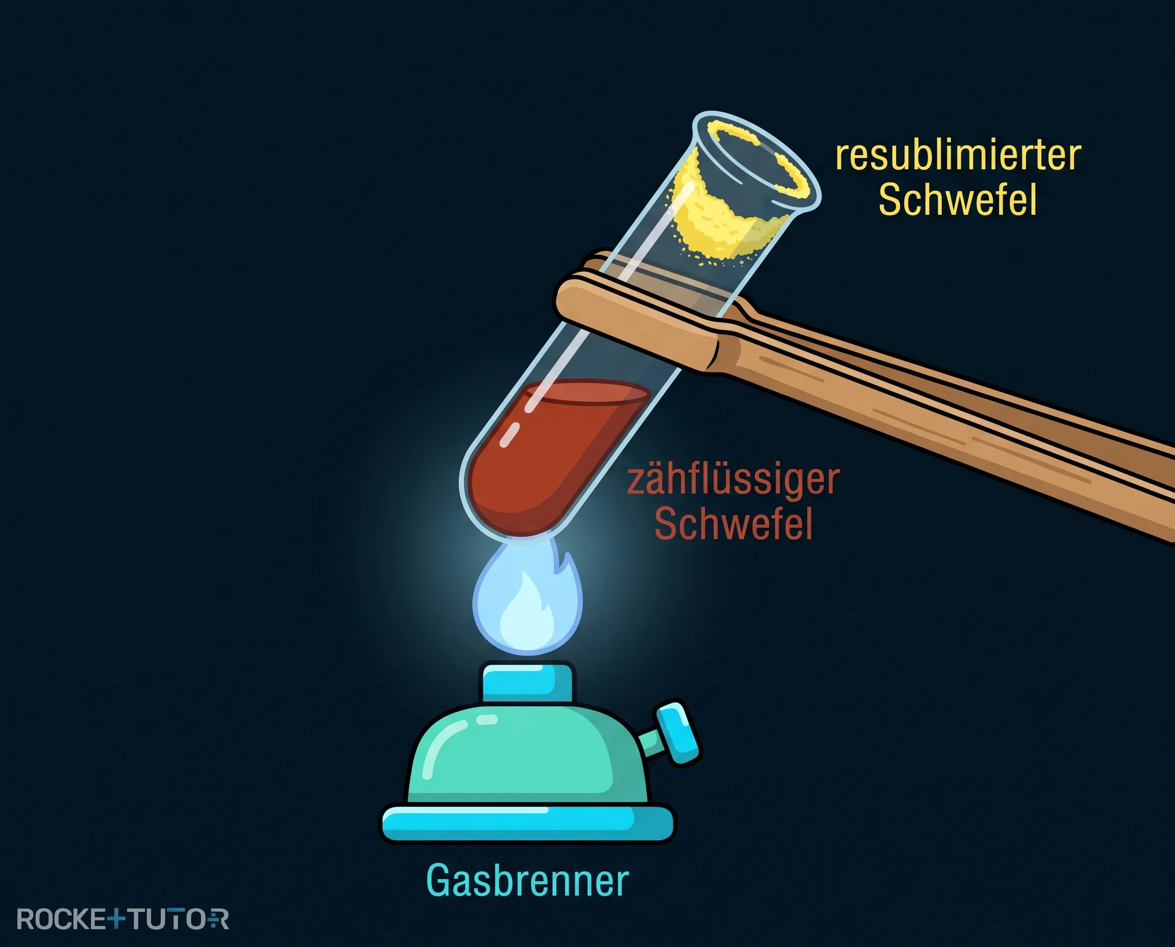 Erhitzen von Schwefel im Reagenzglas