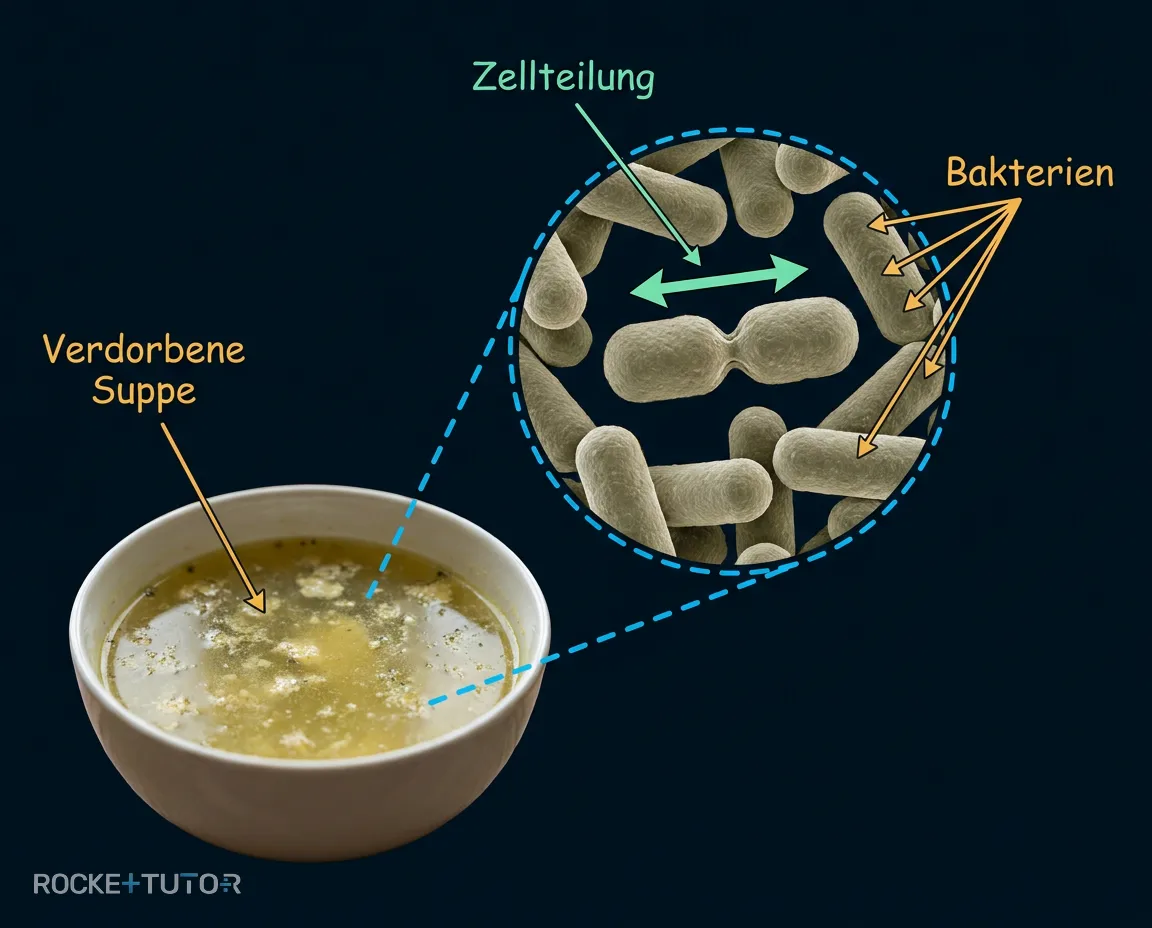 Verdorbene Suppe durch Bakterien