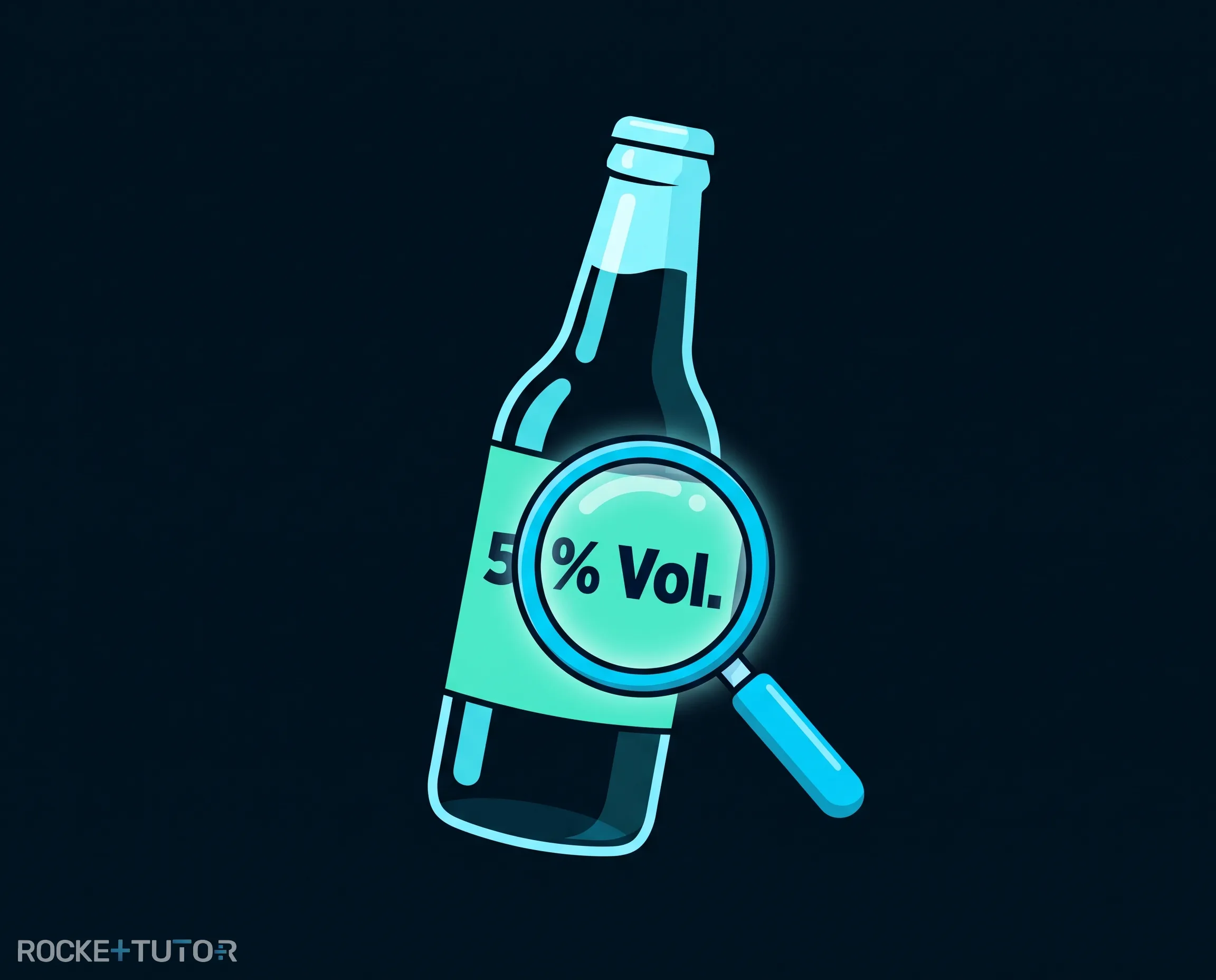 Flasche mit 5 Prozent Volumenangabe