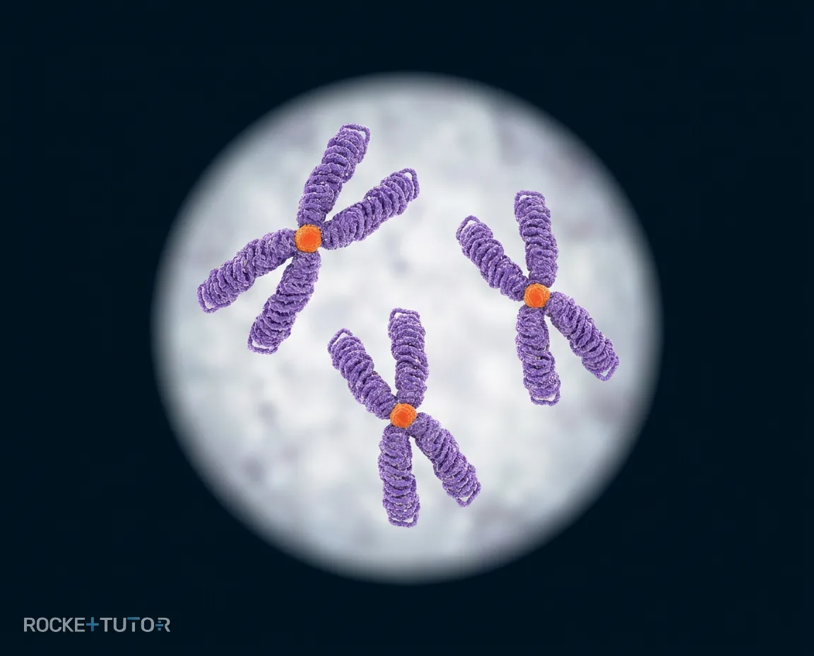 X-förmiges Chromosom unter Mikroskop