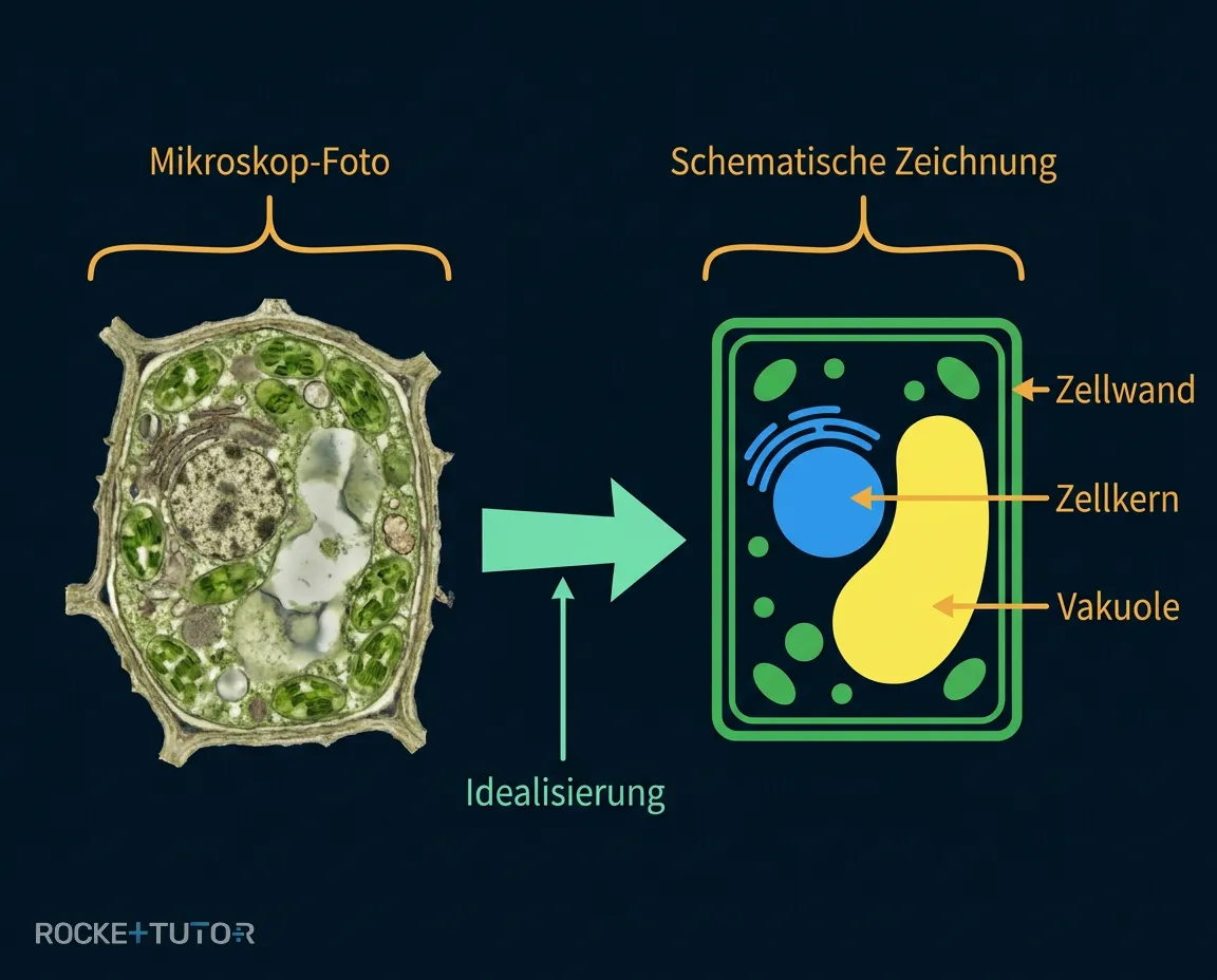 Vergleich Foto und schematische Zeichnung