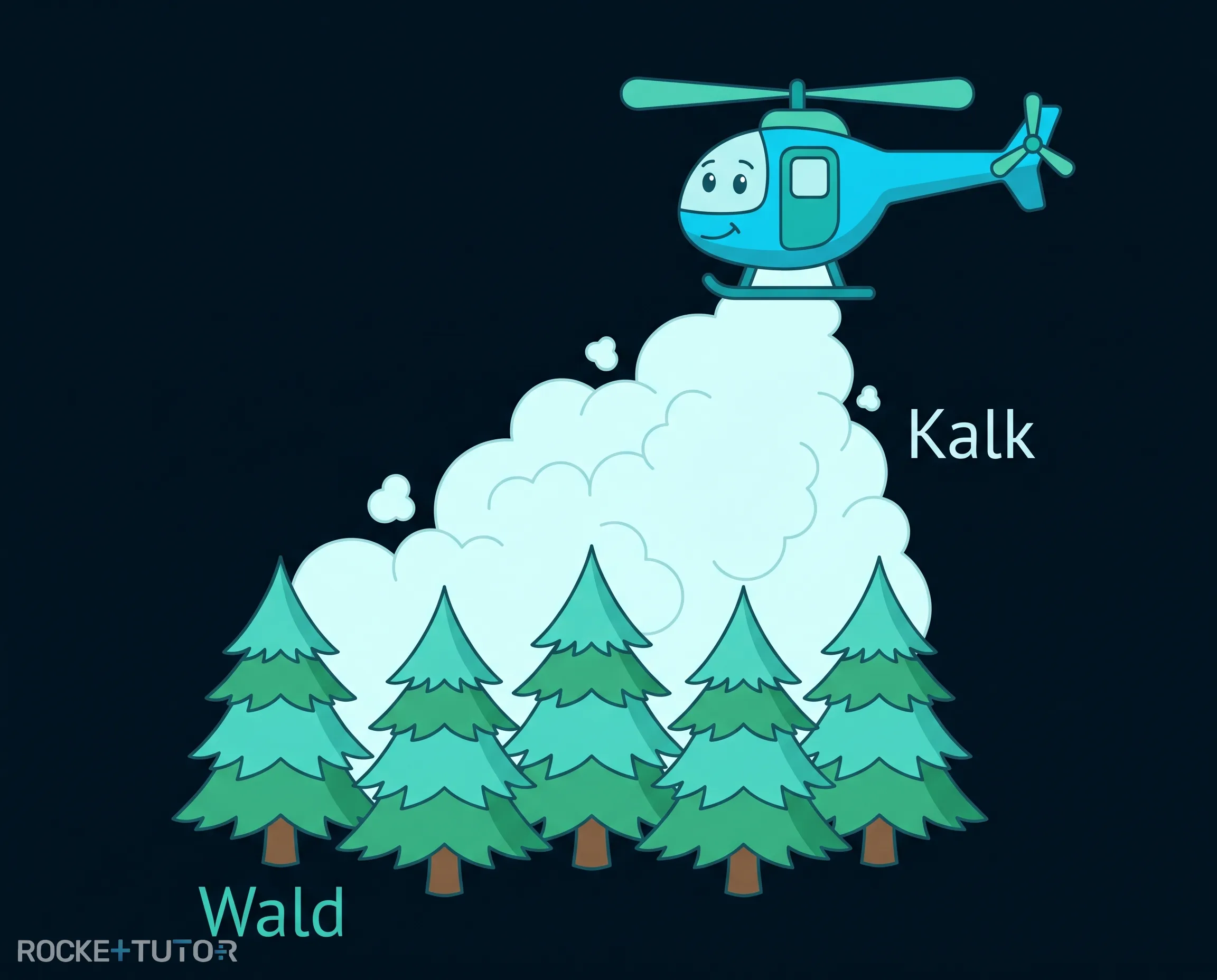 Hubschrauber bei der Waldkalkung
