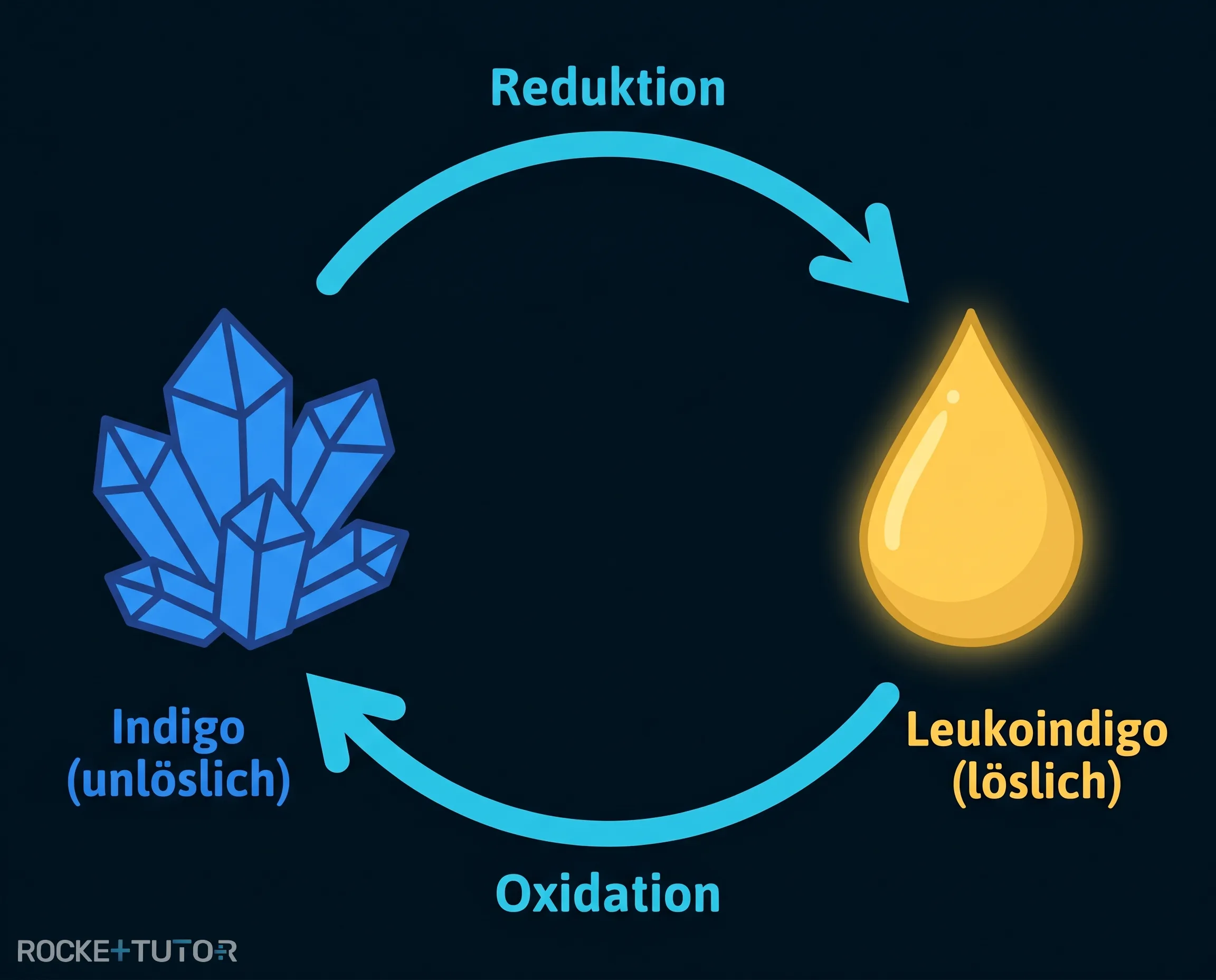 Küpenfärbung Reduktion und Oxidation