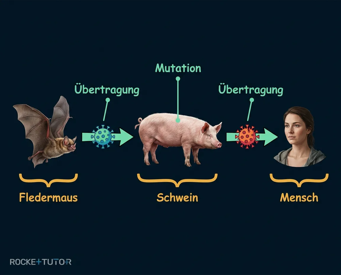 Übertragung von Tier auf Mensch