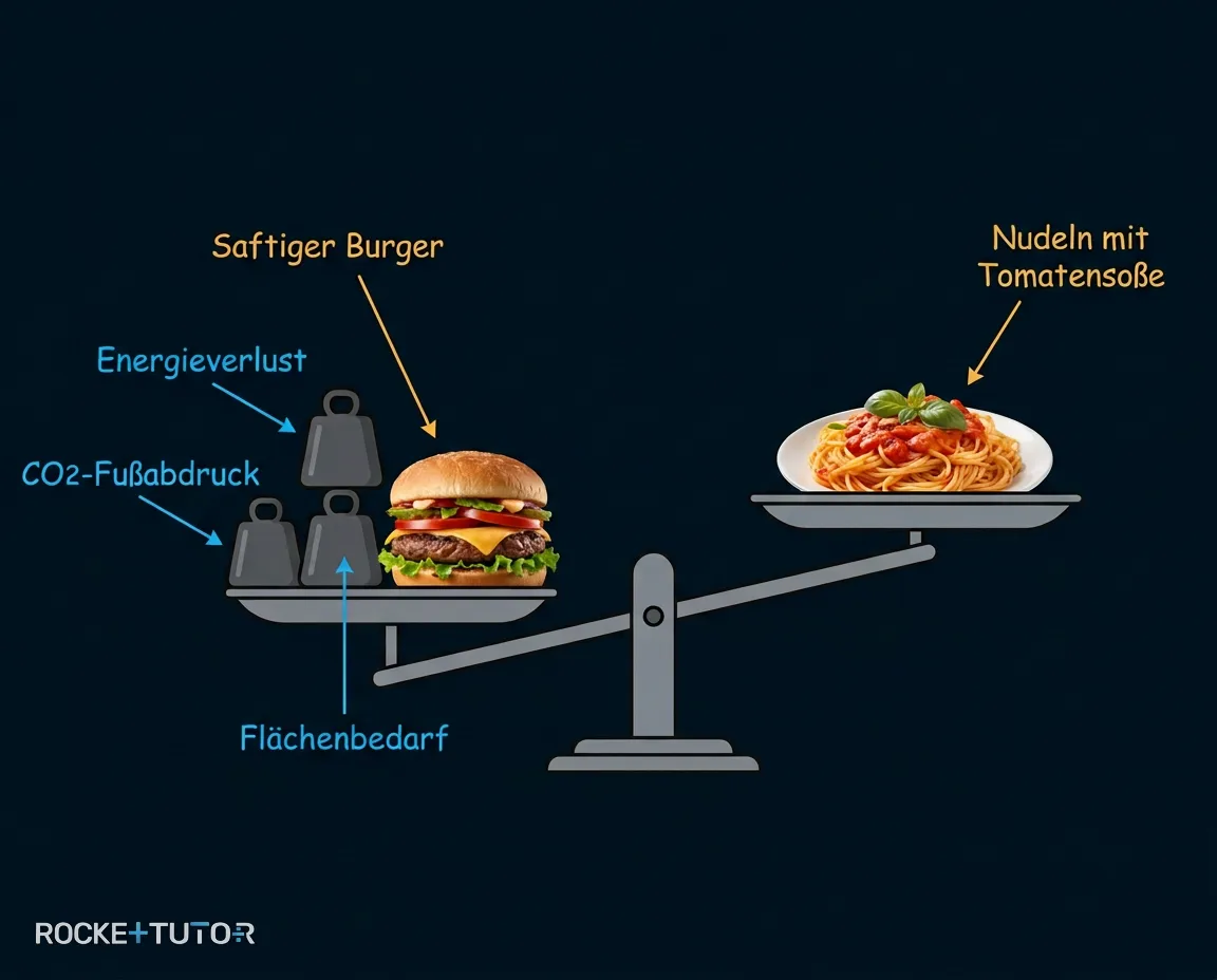 Burger und Erde Umweltvergleich