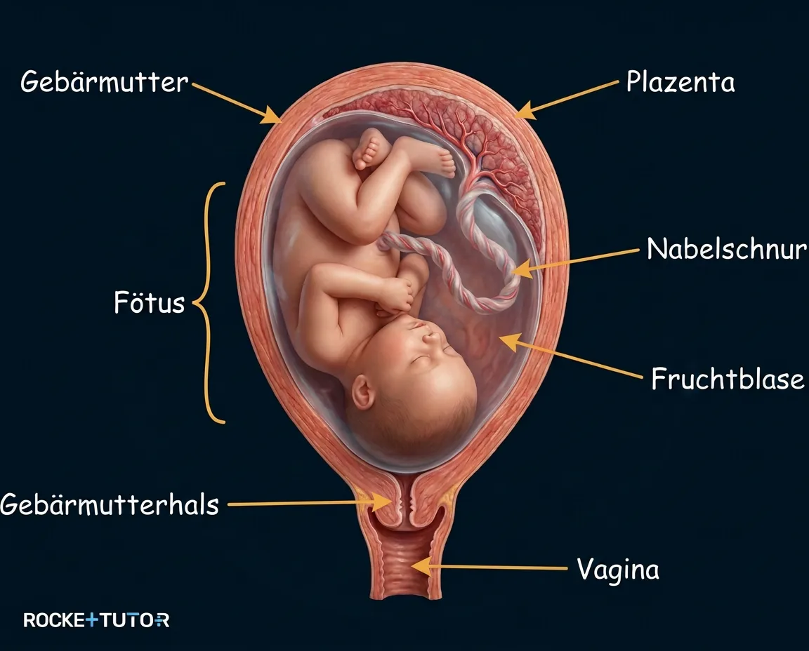 Baby in Geburtsposition Kopf nach unten