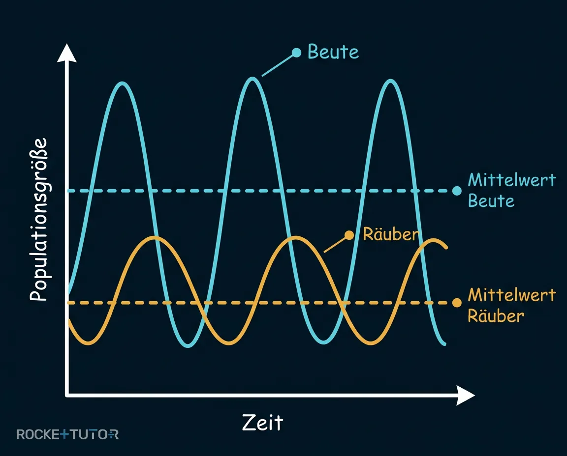 Diagramm der Lotka-Volterra-Regeln