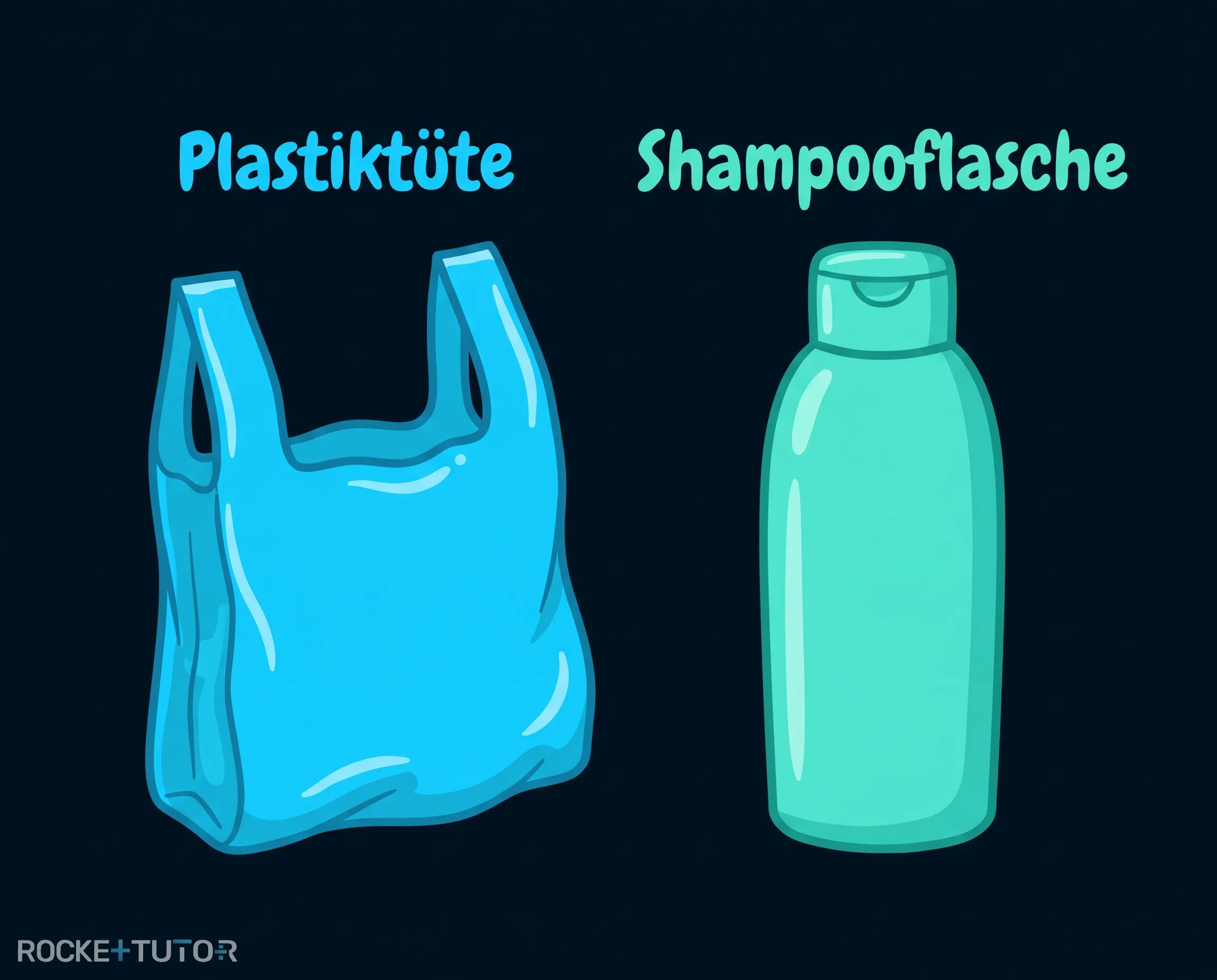 Plastiktüten und Shampooflaschen aus Kunststoff