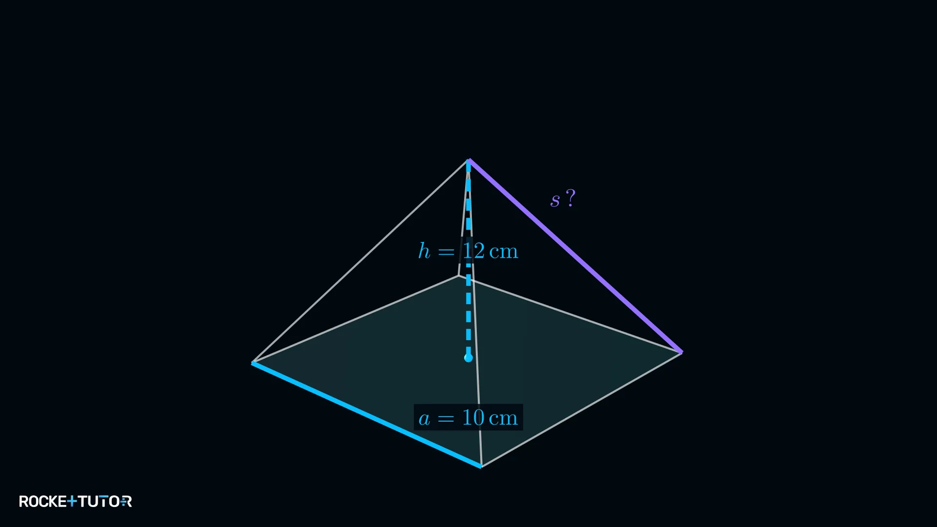Gerade Pyramide mit Grundkante 10 cm und Höhe 12 cm