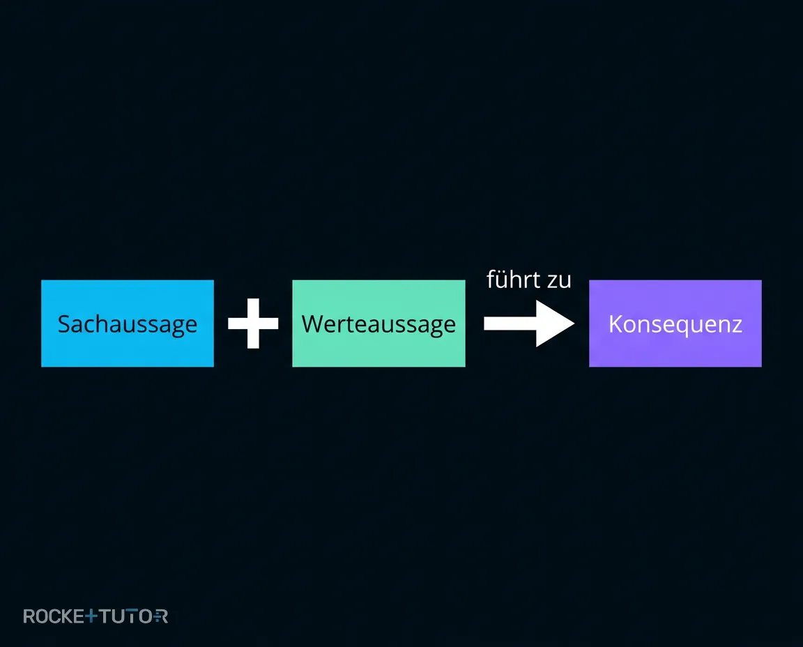 Sachaussage und Werteaussage kombinieren