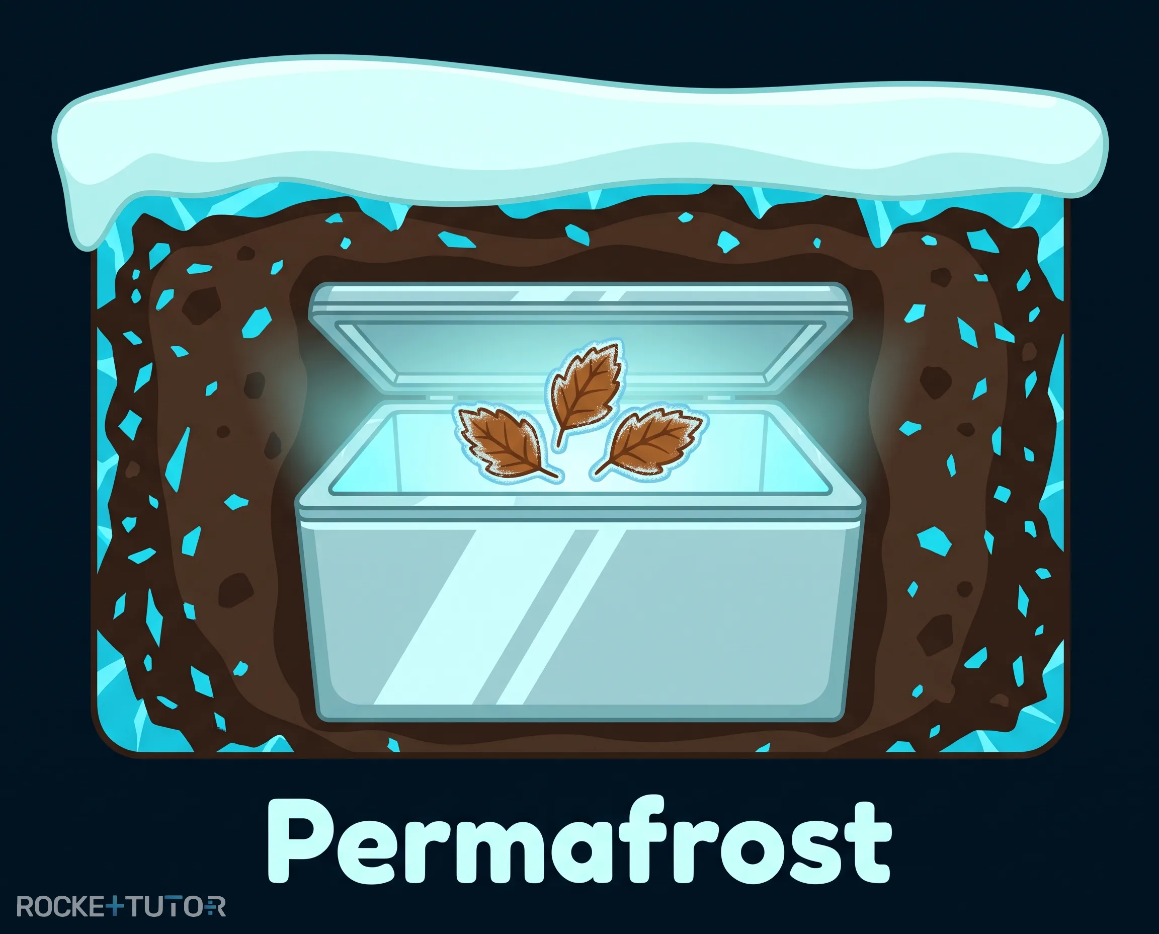 Eisige Landschaft mit Permafrostboden