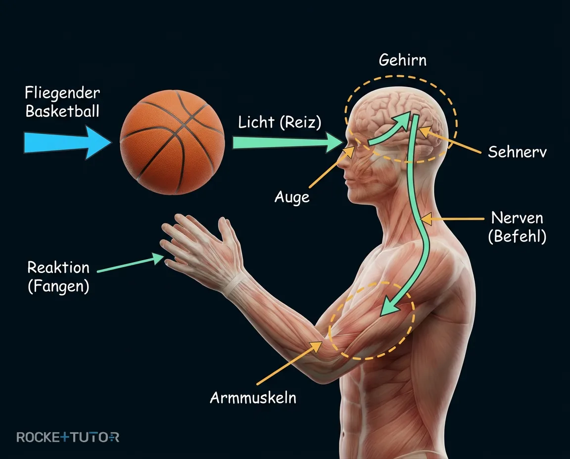 Person fängt einen Basketball