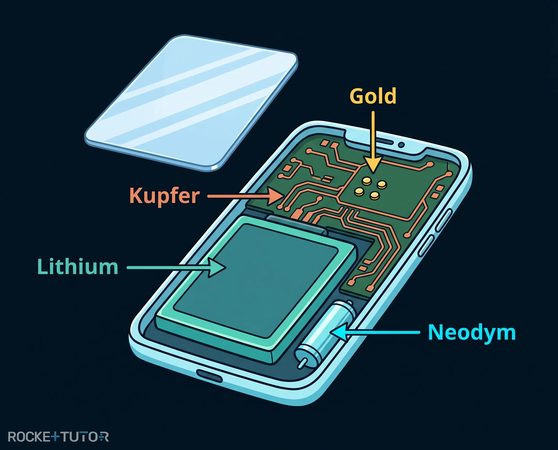 Smartphone mit Metallbauteilen