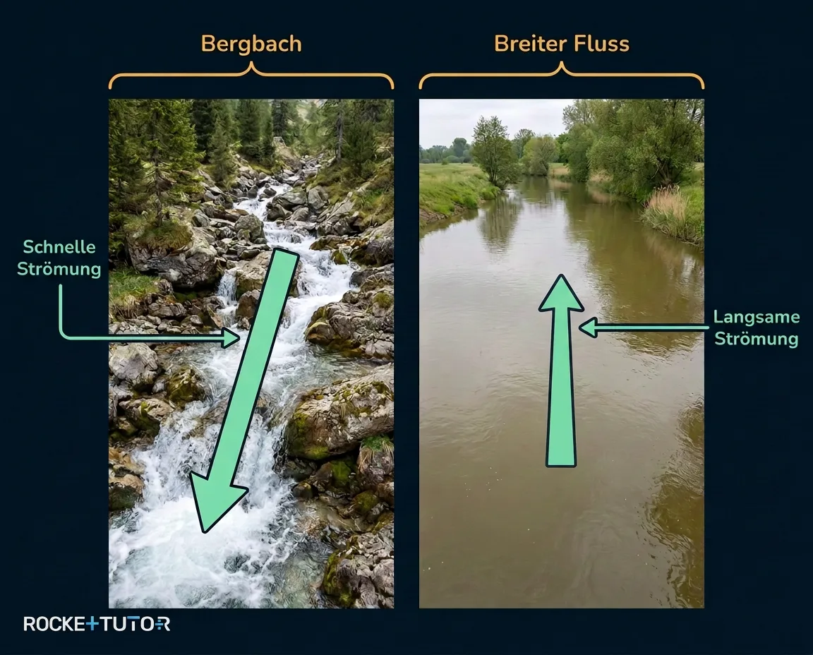 Flusslauf von Quelle bis Mündung
