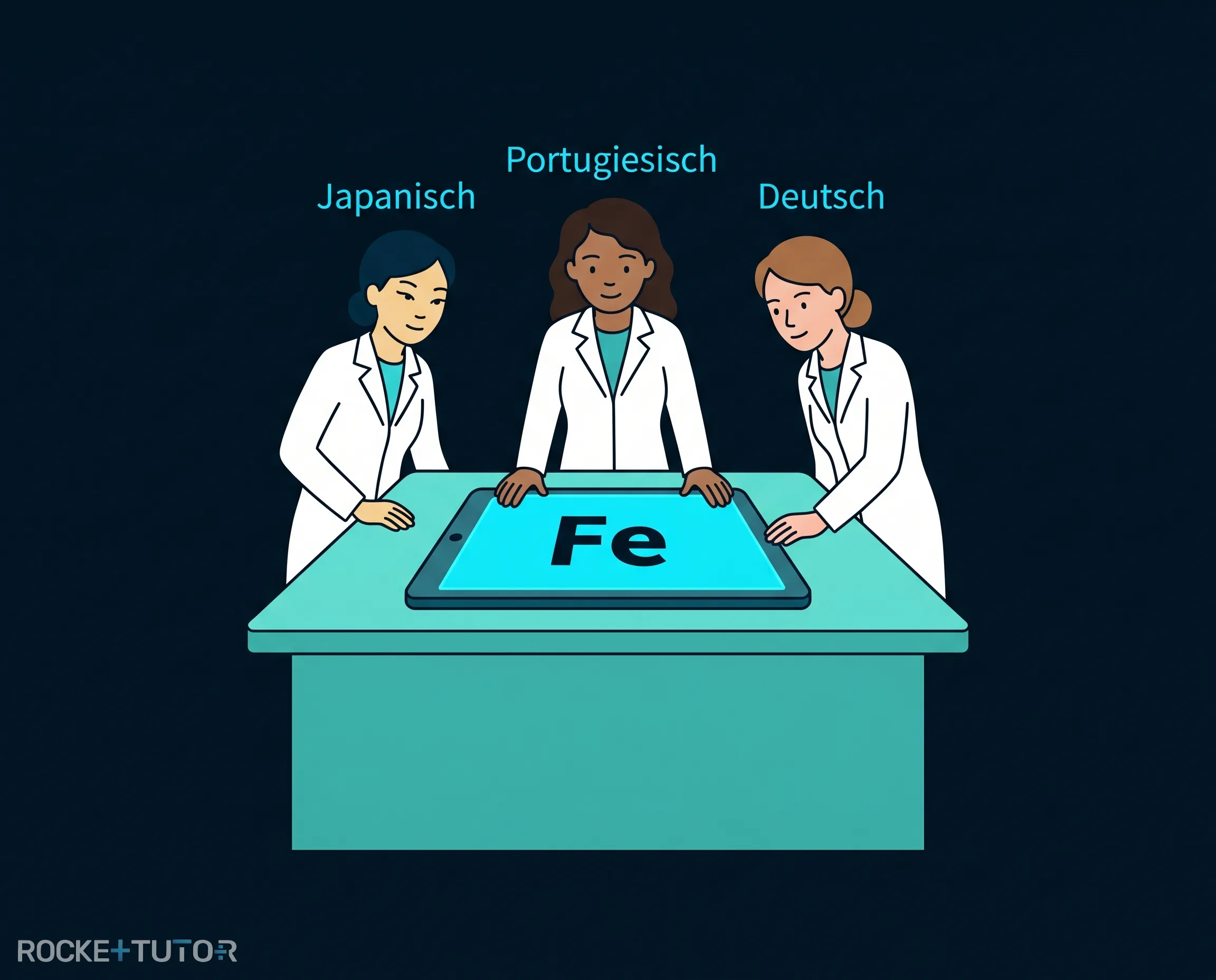 Internationale Chemiker im Labor