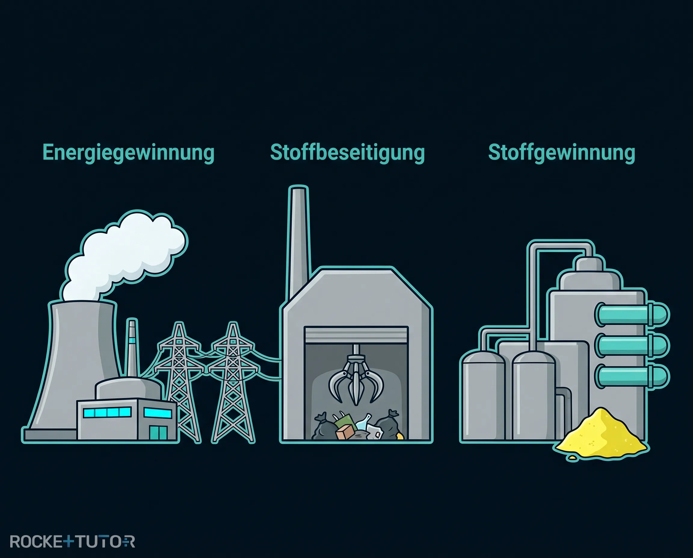 Industrieanlage mit Schornsteinen